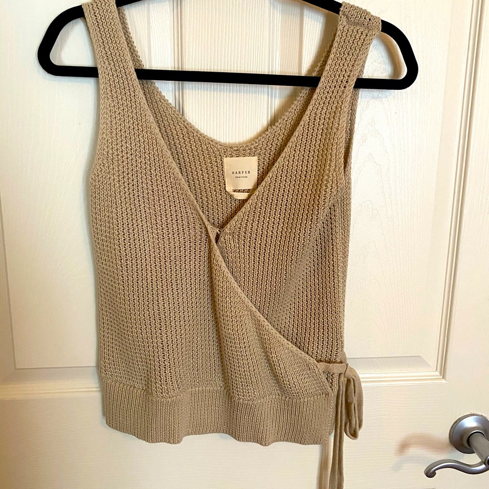 Knit wrap style-tank top